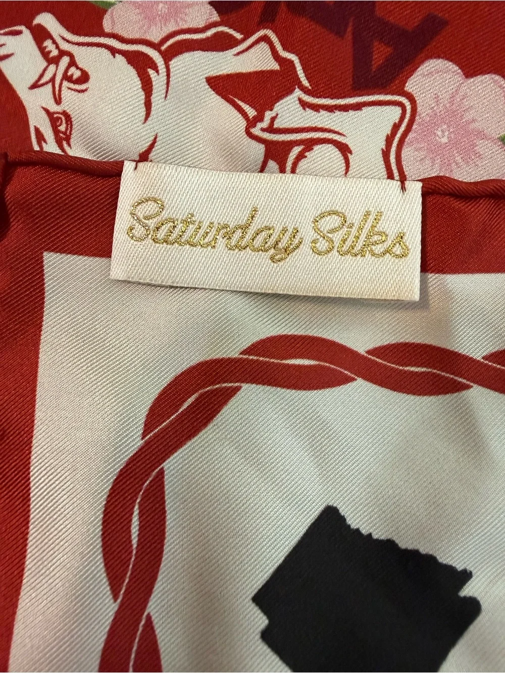 Saturday Silks  Razorbacks Red & White Team Scarf